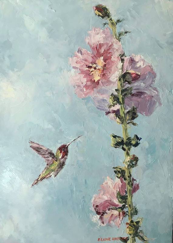 hummingbirdhollyhocks